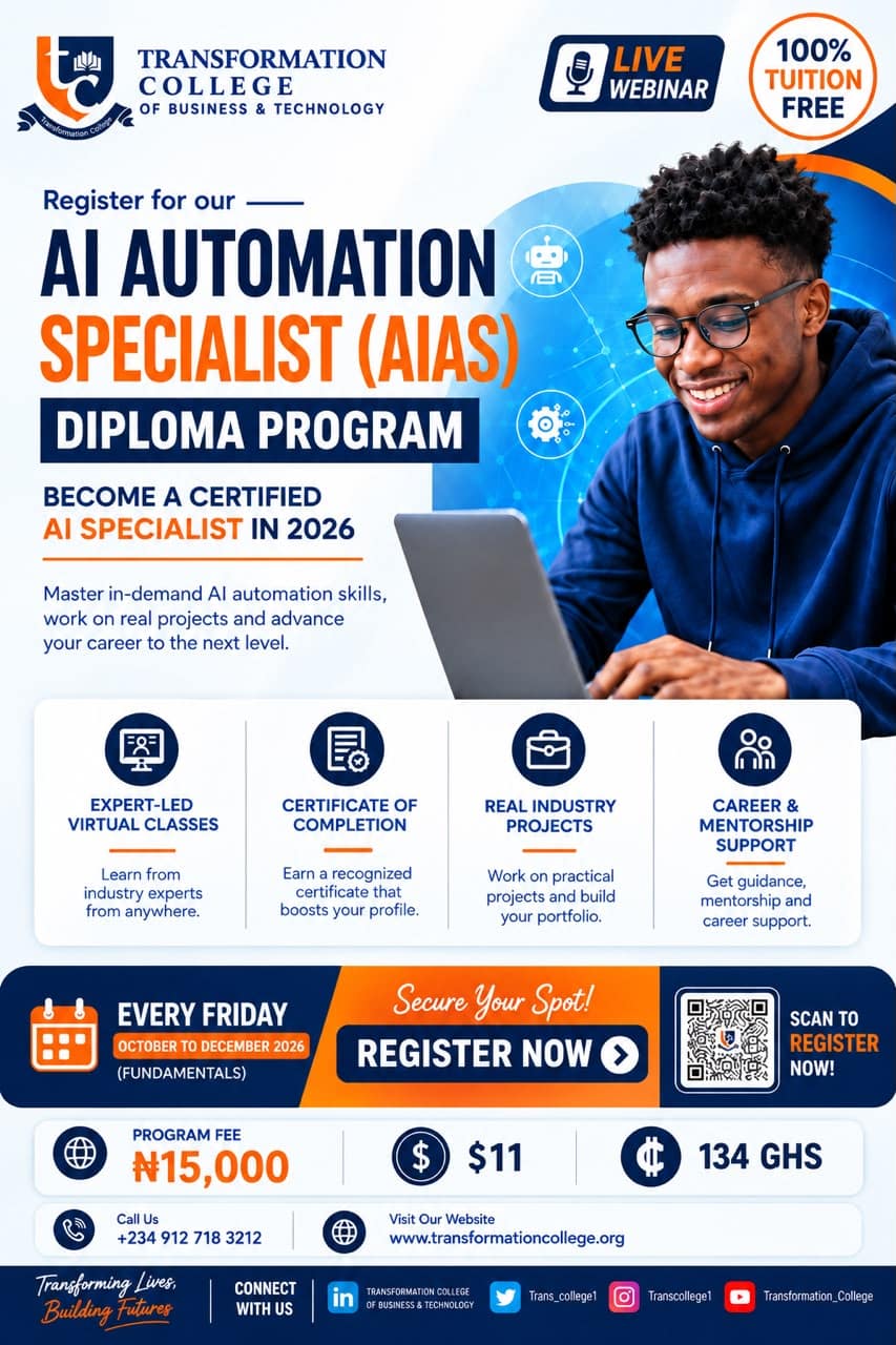 AI Automation Specialist programme flyer